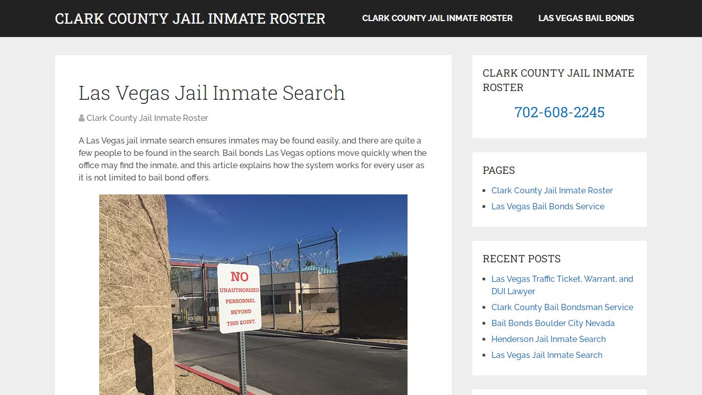 Las Vegas Jail Inmate Search - Clark County Jail Inmate Roster